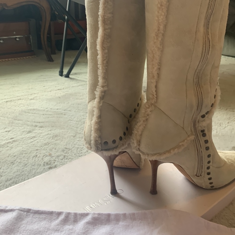 Jimmy Choo Natural Shearling Boots - Picture 5 of 12